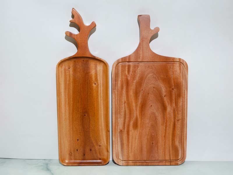 Khay tay cầm hình sừng nai 14.5x44cm 1