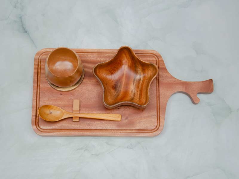 Thớt tay cầm hình cành cây 21x42cm 4