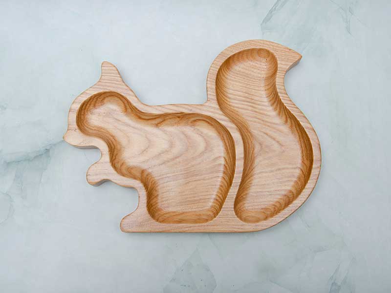 khay gỗ hình sóc