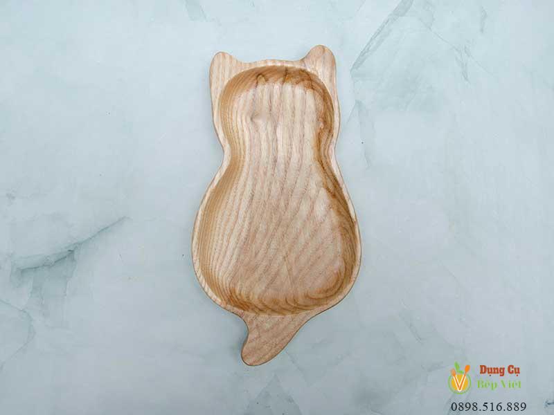 Khay gỗ hình mèo 12x22cm VKU1-079