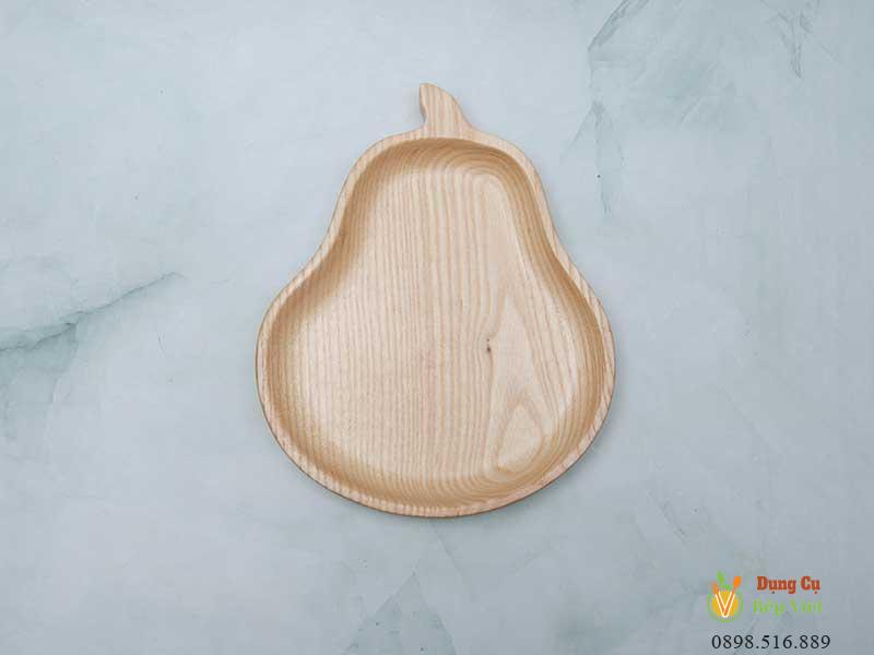 Khay gỗ hình quả lê 14x17.5cm VKU1-077