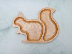 Khay gỗ hình sóc 24x18cm | VKU1-078 21 Khay hinh soc 18x24cm