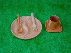 Khay gỗ tròn 2 ngăn hình bát quái 25cm || VKU1-080 9 Khay tron 2 ngan hinh bat quai 25cm67