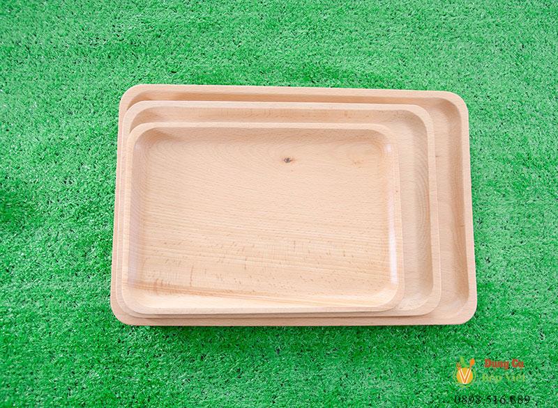 Khay gỗ chữ nhật gỗ Beech nhiều size