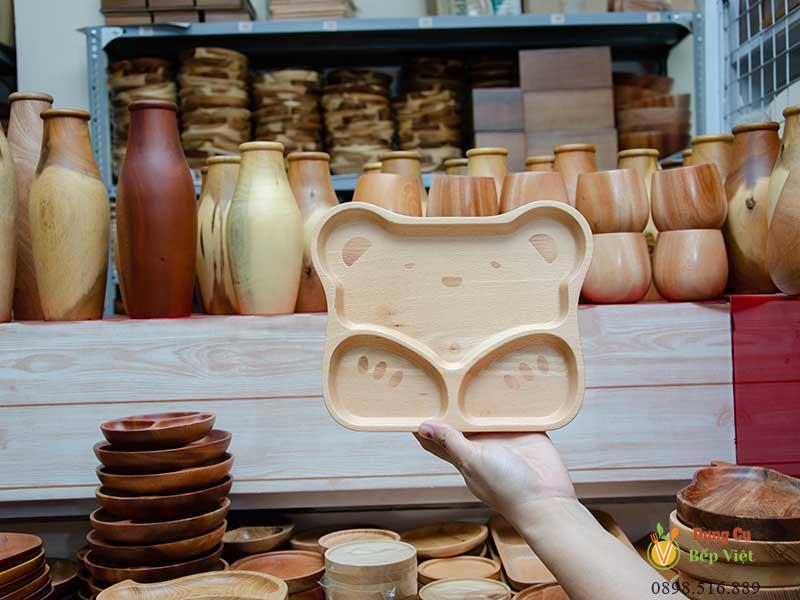 khay gỗ hình gấu