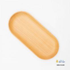 Dĩa gỗ Beech hình ovan 22x10x1.5cm