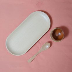 Dĩa gỗ hình ovan 22x10cm || VKU3-084