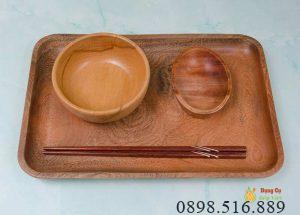 Khay gỗ xà cừ nguyên khối cạnh bo nhiều size 27 Khay chu nhat 20x30cm