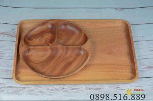 Khay gỗ xà cừ nguyên khối cạnh bo nhiều size 26 Khay chu nhat 26x40cm