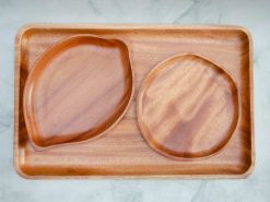 Khay gỗ xà cừ nguyên khối cạnh bo nhiều size 23 Khay chu nhat dai 26x40cm 22