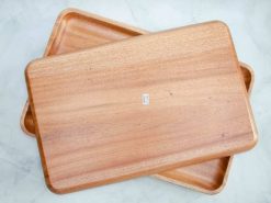 Khay gỗ xà cừ nguyên khối cạnh bo nhiều size 22 Khay chu nhat dai 26x40cm 23