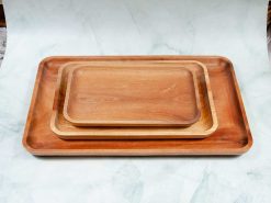 Khay gỗ xà cừ nguyên khối cạnh bo nhiều size 20 Khay go chu nhat go xa cu nguyen khoi 543