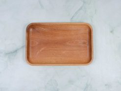 Khay gỗ xà cừ nguyên khối cạnh bo nhiều size 29 VKU1 107 Khay chu nhat 25x16cm yt