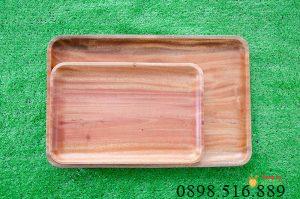 Khay gỗ xà cừ nguyên khối cạnh bo nhiều size 32 khay chu nhat lon 26x40 2