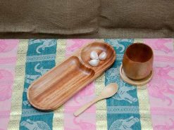 Khay gỗ ovan 2 ngăn 20 Khay gỗ ovan 2 ngăn dài