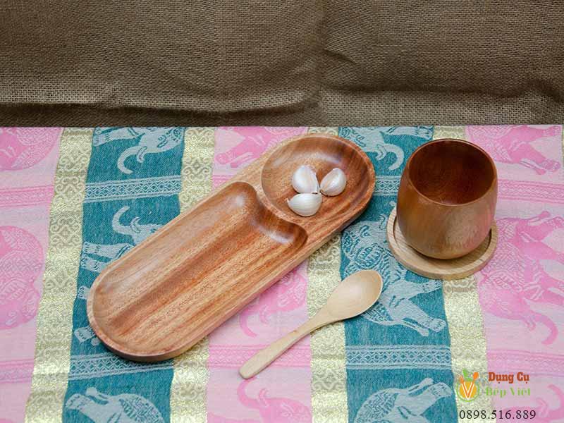 Khay gỗ ovan 2 ngăn 9 Khay gỗ ovan 2 ngăn dài