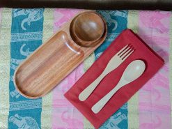 VKU1 103 Khay go ovan 2 ngan dai 28x10cm 4