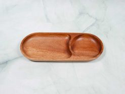 Khay gỗ ovan 2 ngăn 23 VKU1 104 Khay ovan 2 ngan ngan 24x10cm ew