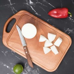 Thớt gỗ xà cừ kiểu nhật 34x21cm || VKU1-T037 9 thot co quai cam go xa cu 10