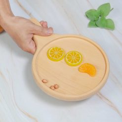 Khay gỗ decor có tay cầm - trang trí chụp hình 8 VKU1 122 Khay tron co tay cam 26x18cm