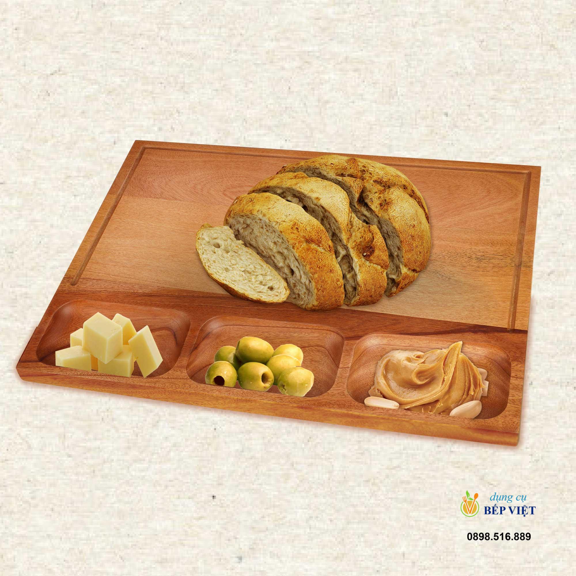 Thớt chữ nhật có 3 ngăn nhỏ 43x33cm 7 Thớt chữ nhật có 3 ngăn nhỏ 43x33cm - Ảnh 7