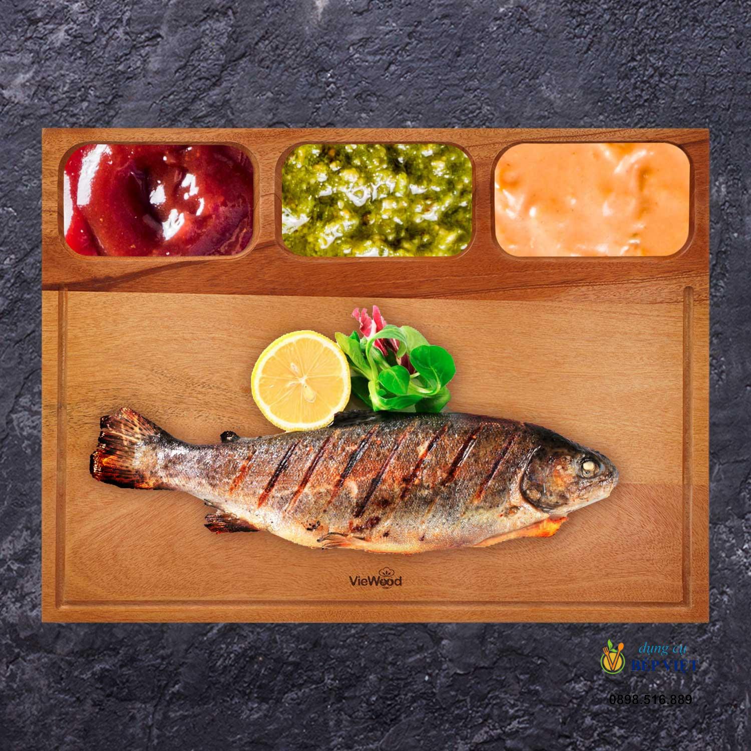 Thớt chữ nhật có 3 ngăn nhỏ 43x33cm 5 Thớt chữ nhật có 3 ngăn nhỏ 43x33cm - Ảnh 5