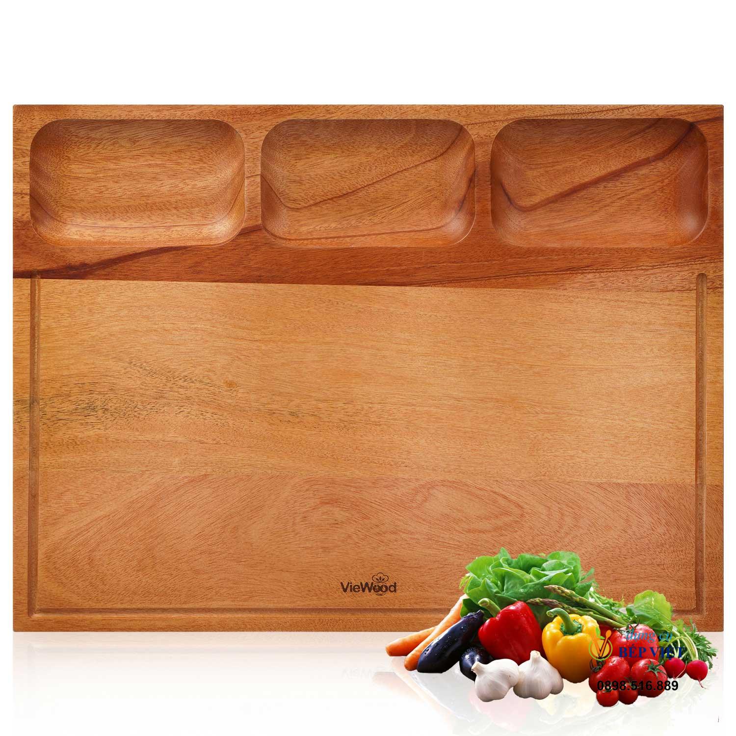 Thớt chữ nhật có 3 ngăn nhỏ 43x33cm 1 thớt chữ nhật có 3 ngăn nhỏ