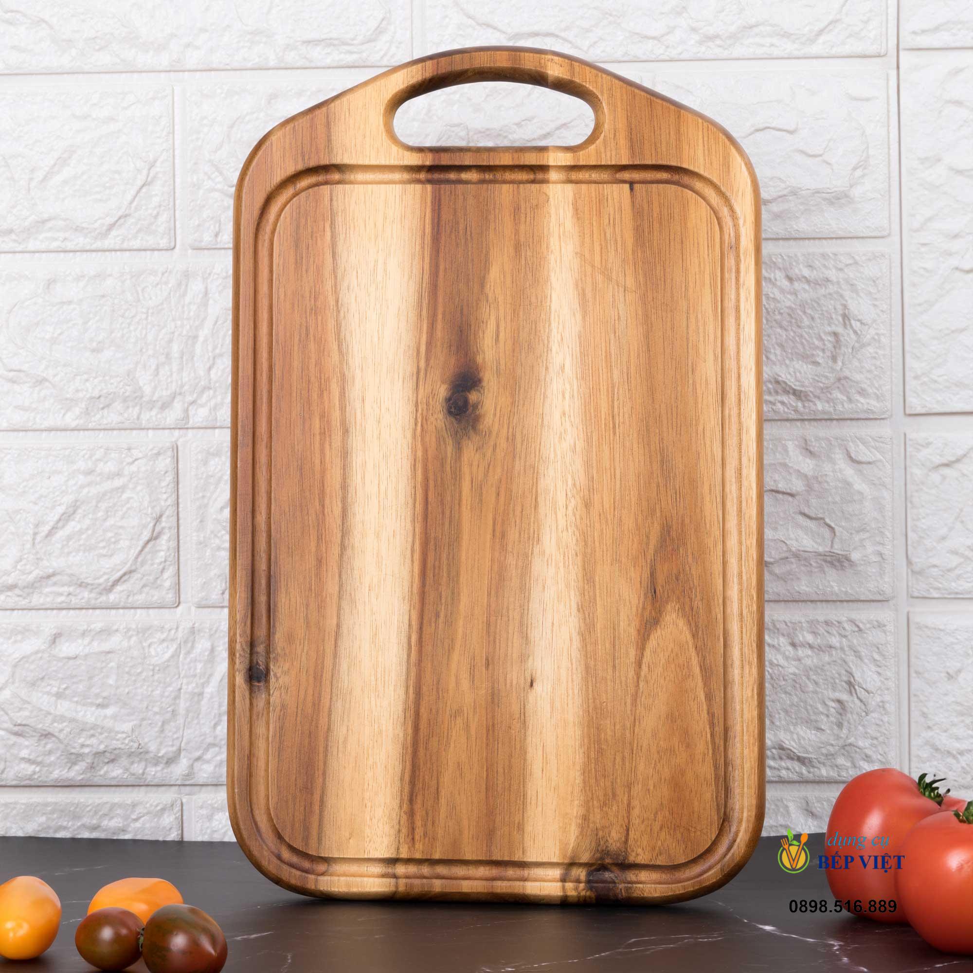 Thớt chữ nhật có quai cầm gỗ tràm 2 Thớt chữ nhật có quai cầm gỗ tràm - Ảnh 2