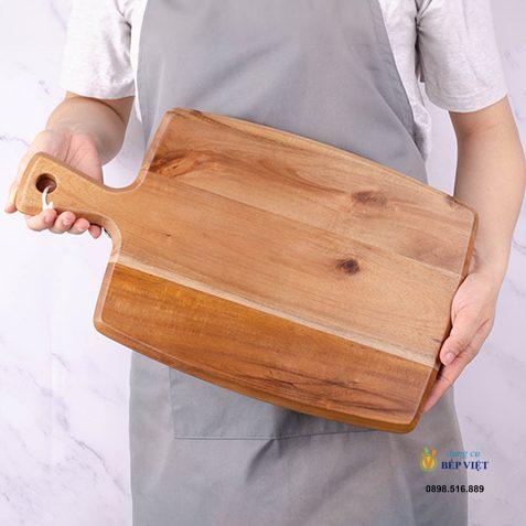Khay gỗ tay cầm 42.5x25.5cm - Acacia 4 Thớt gỗ chữ nhật tay cầm