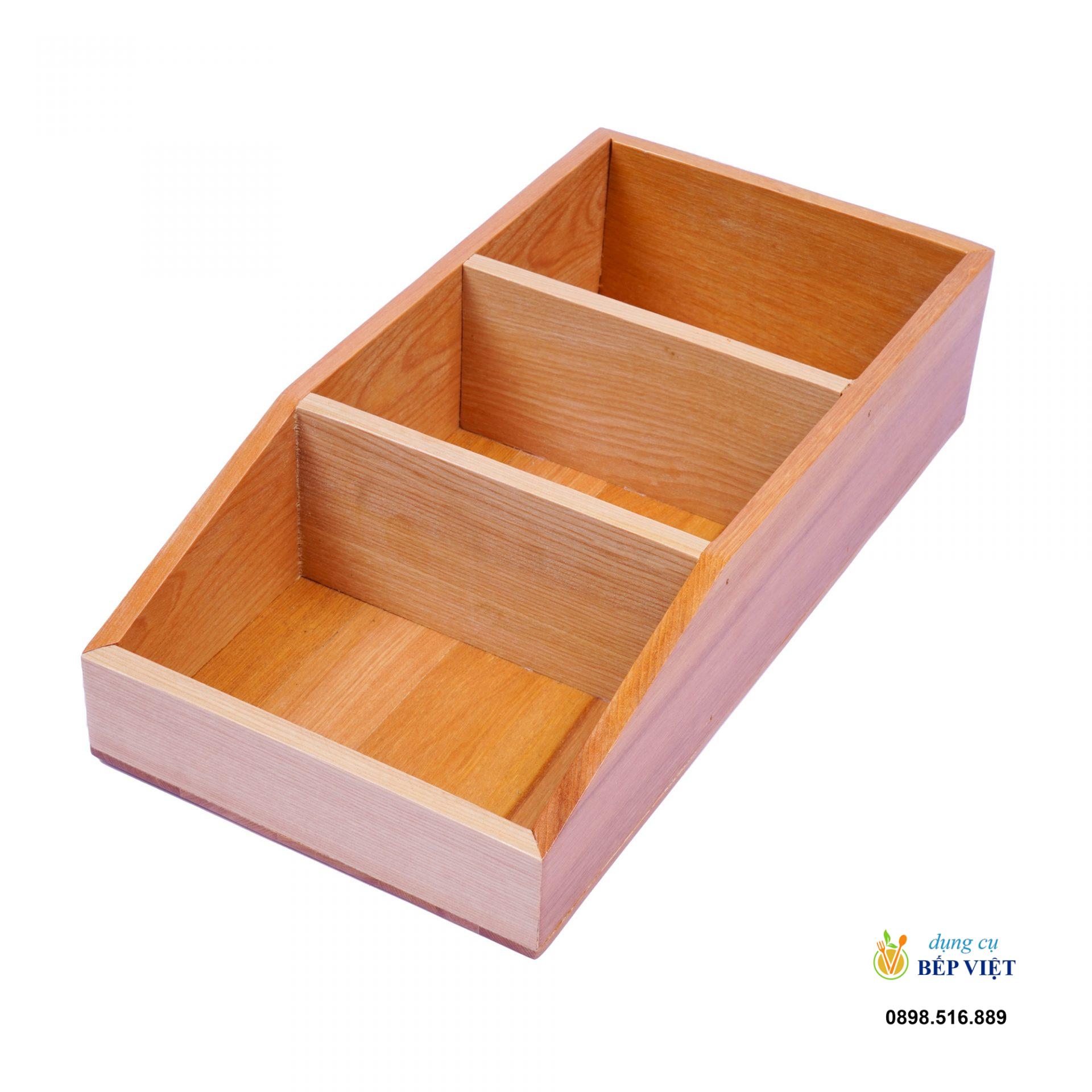 Khay đựng gia vị 3 ngăn 30x15x7cm 1 Khay 3 ngăn