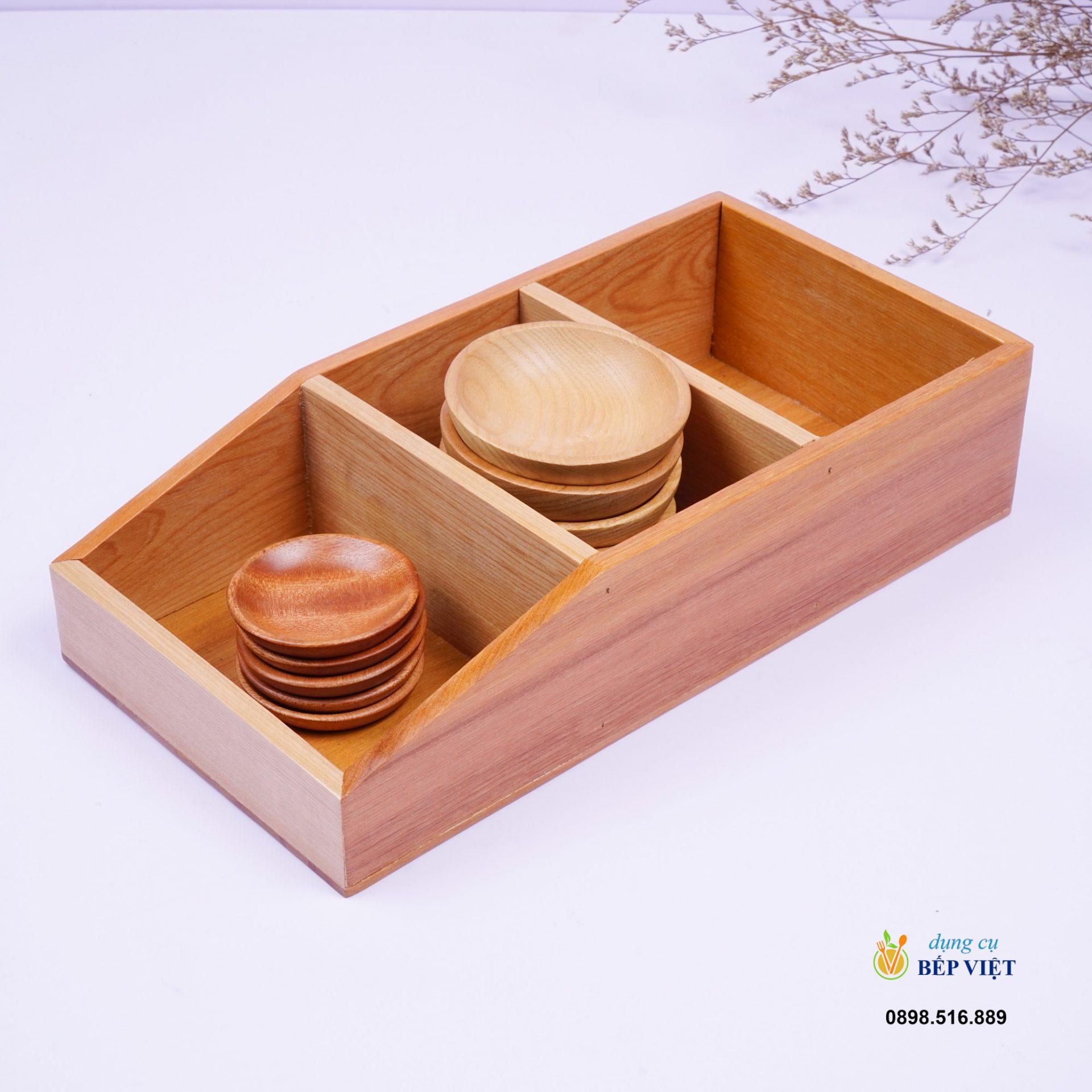 Khay đựng gia vị 3 ngăn 30x15x7cm 4 Khay 3 ngăn