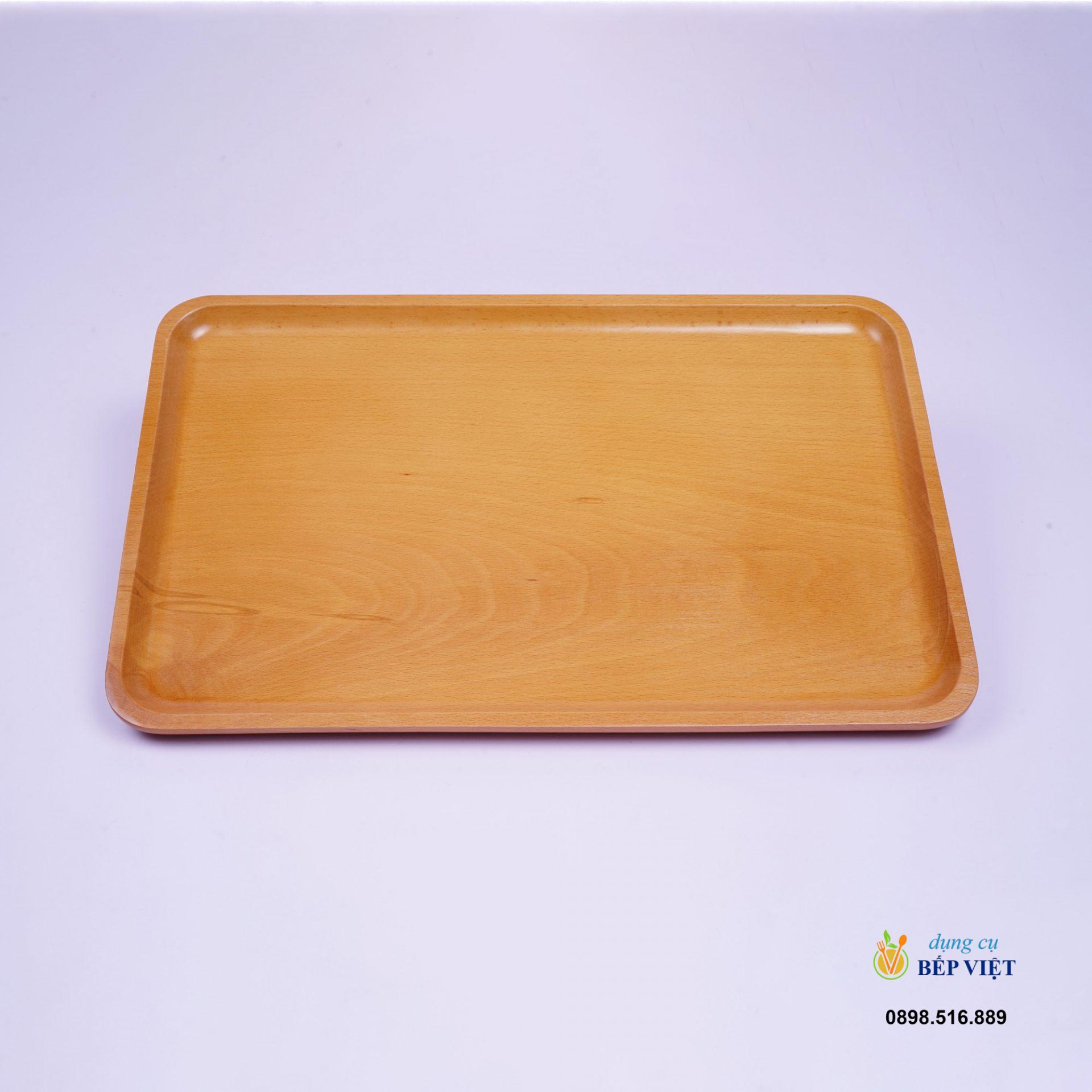 Khay chữ nhật đại (45.5x30x2cm) 4 Khay go chu nhat dai