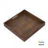Khay go co hinh vuong co tay cam 32.5cm