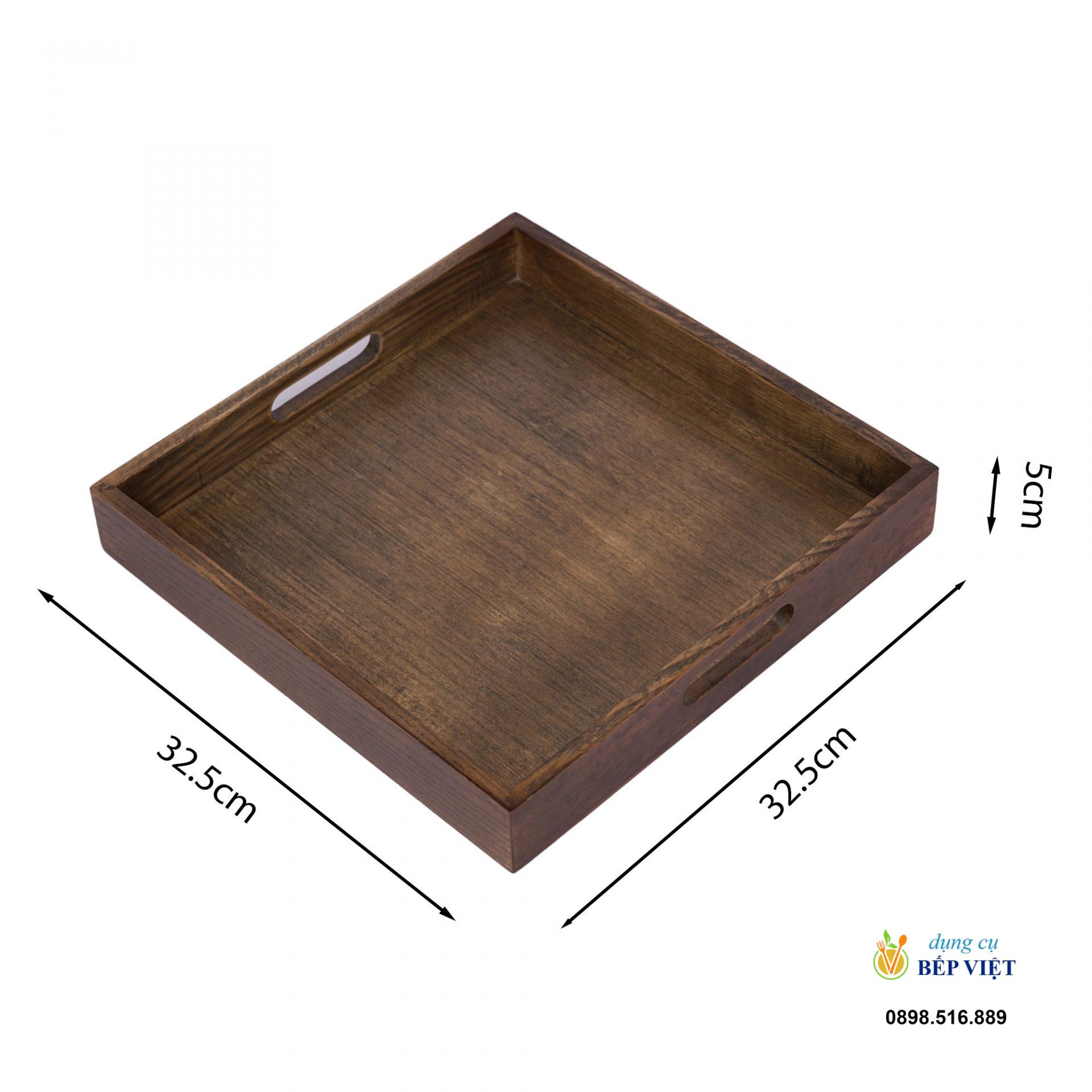 Khay vuông có quai cầm 32.5cm (Ash) 3 Khay go hinh vuong co kich thuoc