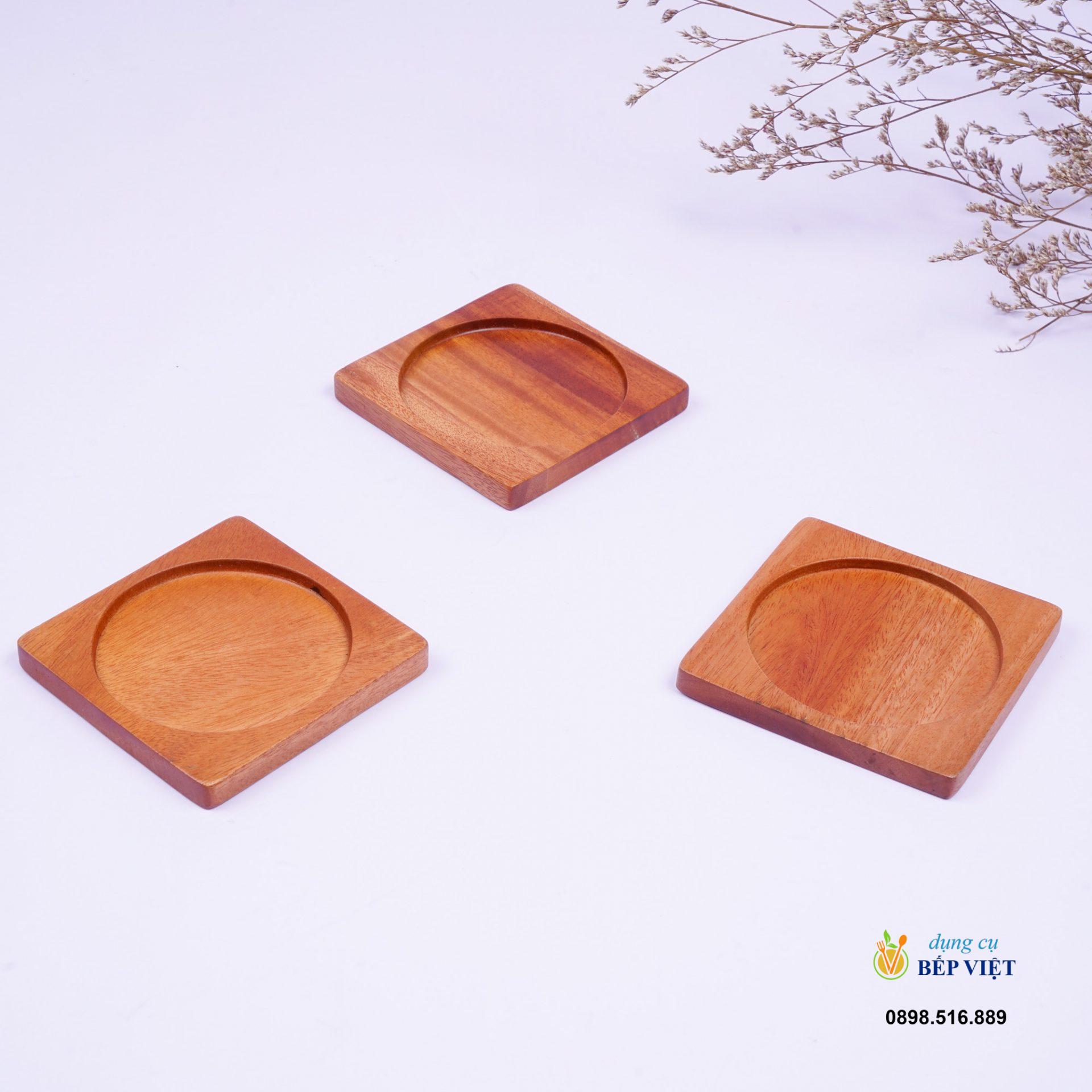 Lót ly vuông 9.5 cm 4 Lot ly vuông
