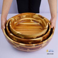 Salad bowl - Tô gỗ loại lớn - 30cm/ 35cm/ 40cm 8 bo 3 to salad bau 1