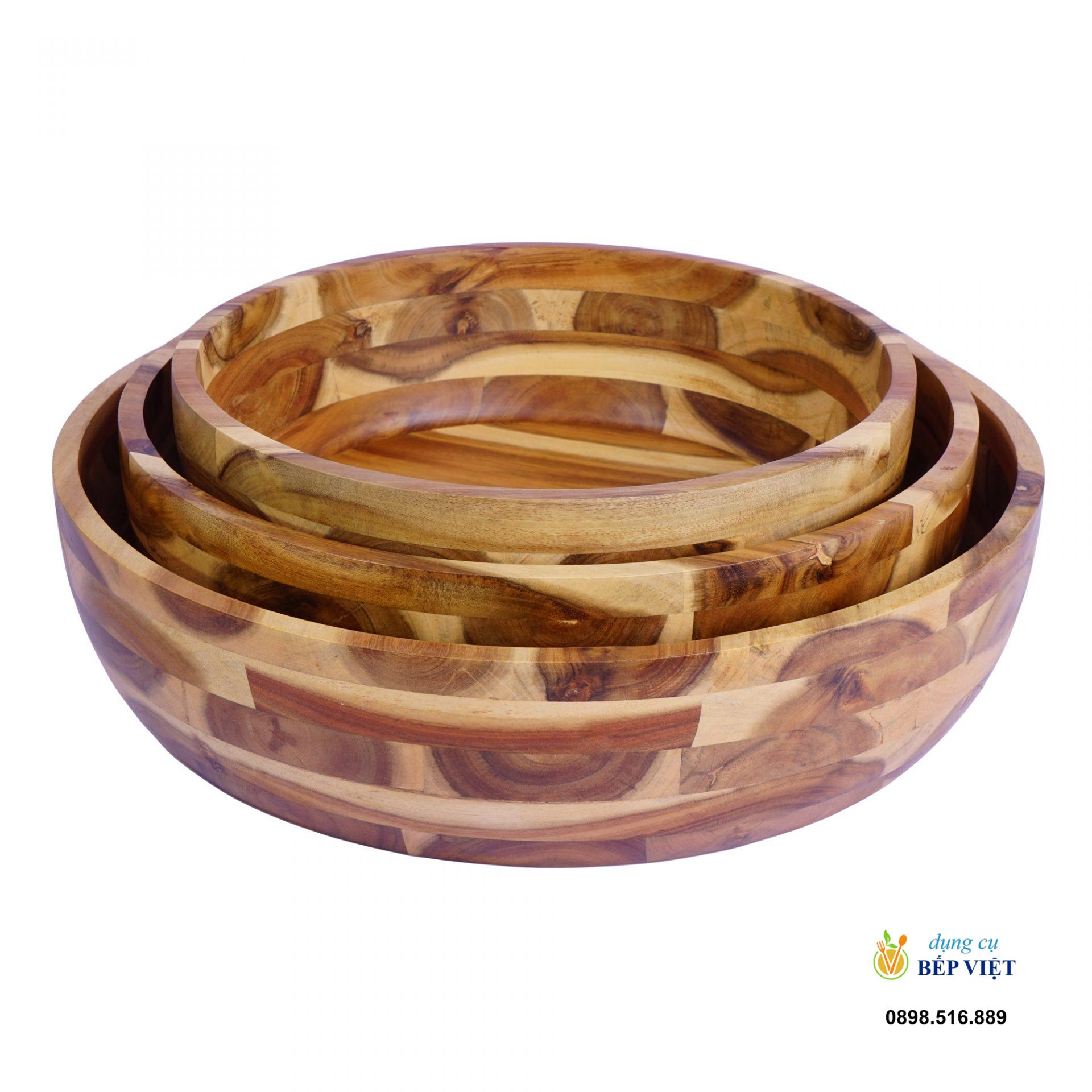 Salad bowl - Tô gỗ loại lớn - 30cm/ 35cm/ 40cm 2 Salad bowl - Tô gỗ loại lớn - 30cm/ 35cm/ 40cm - Ảnh 2