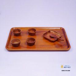 Khay chữ nhật đại (45.5x30x2cm) 13 Khay go