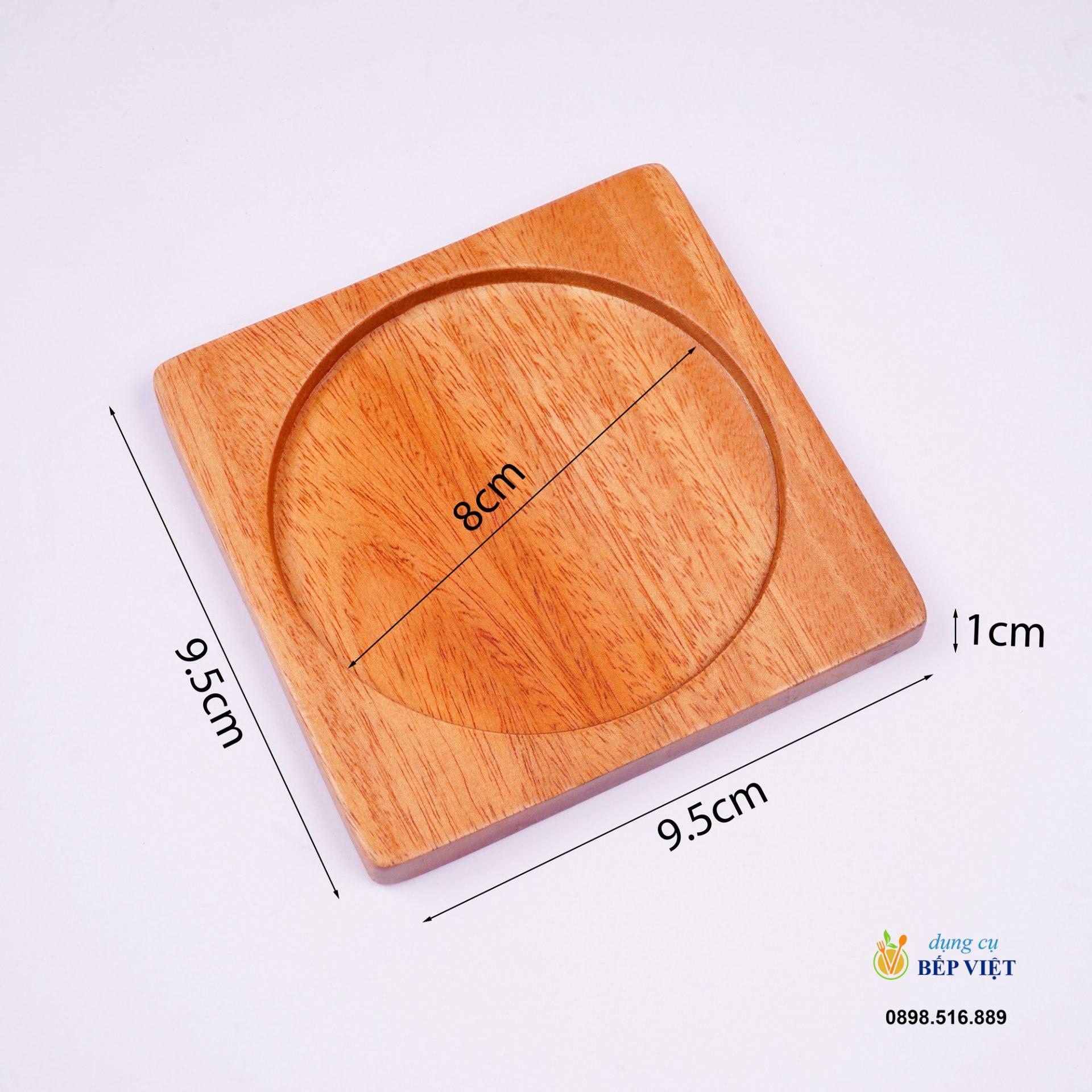 Lót ly vuông 9.5 cm 2 kích thước lót lyu vuông