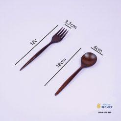 Bộ muỗng nĩa gỗ (18cm) 8 Combo muỗng nĩa