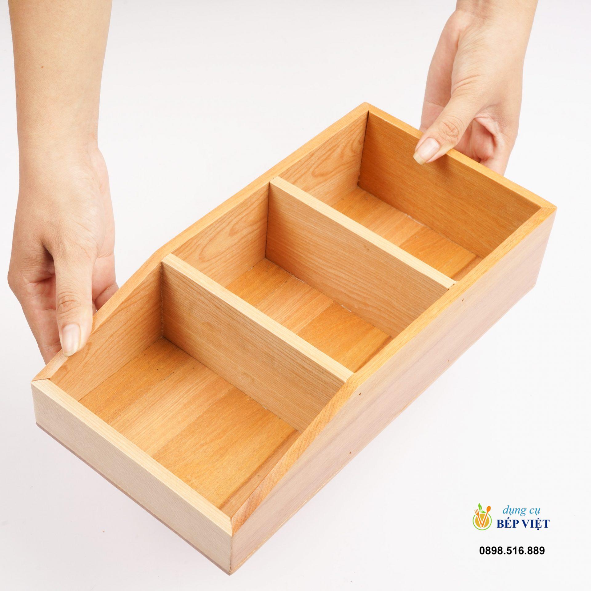 Khay đựng gia vị 3 ngăn 30x15x7cm 5 Khay 3 ngăn