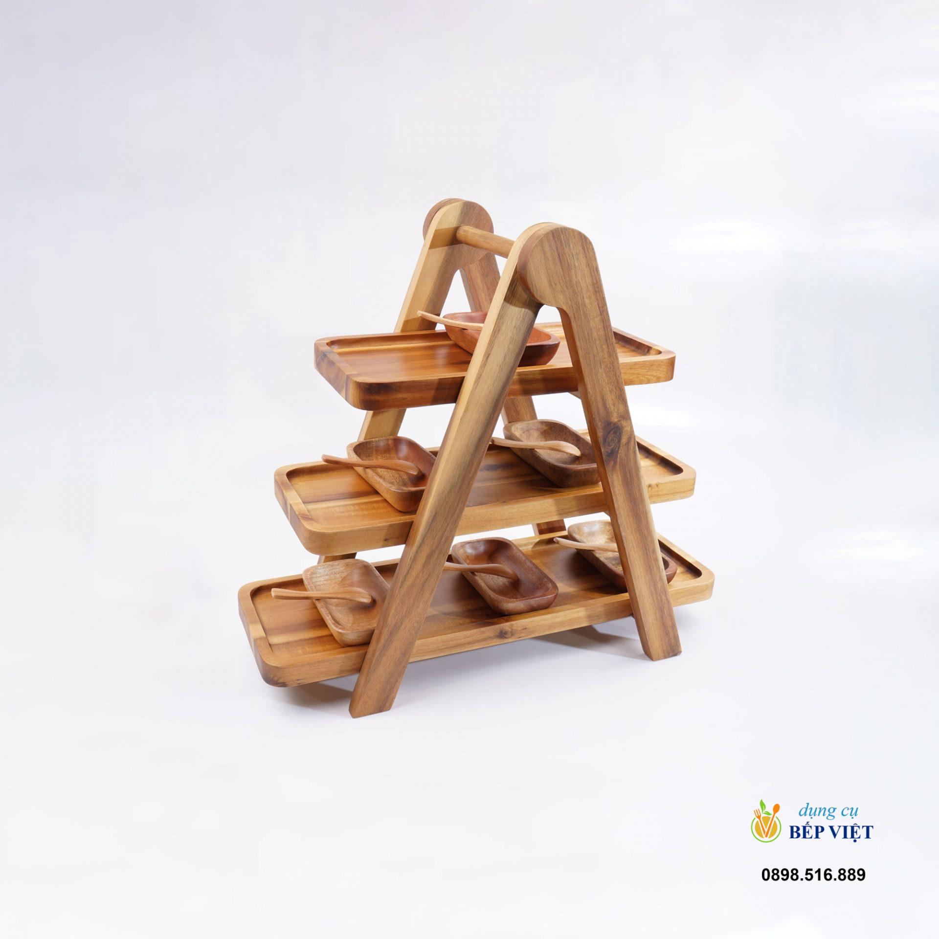 kệ gỗ trang trí 3 tầng đa năng VieWood - Thiết Kế Tinh Tế 9 kệ gỗ trang trí 3 tầng