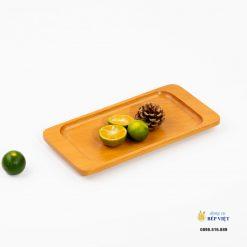 Khay gỗ Beech chữ nhật vát 21x11x1.5cm