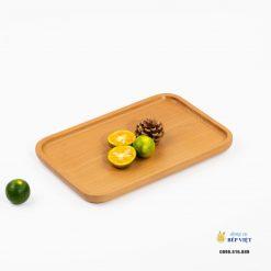 Khay gỗ Beech hình chữ nhật 22x15x1.5cm