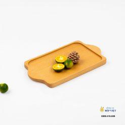 Khay chữ nhật gỗ Beech 2 tay cầm 24.5x14x1.5cm