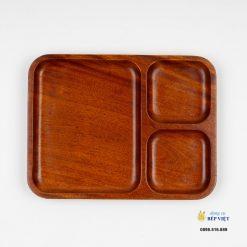 Khay chữ nhật 3 ngăn sơn ta 26x20x2cm